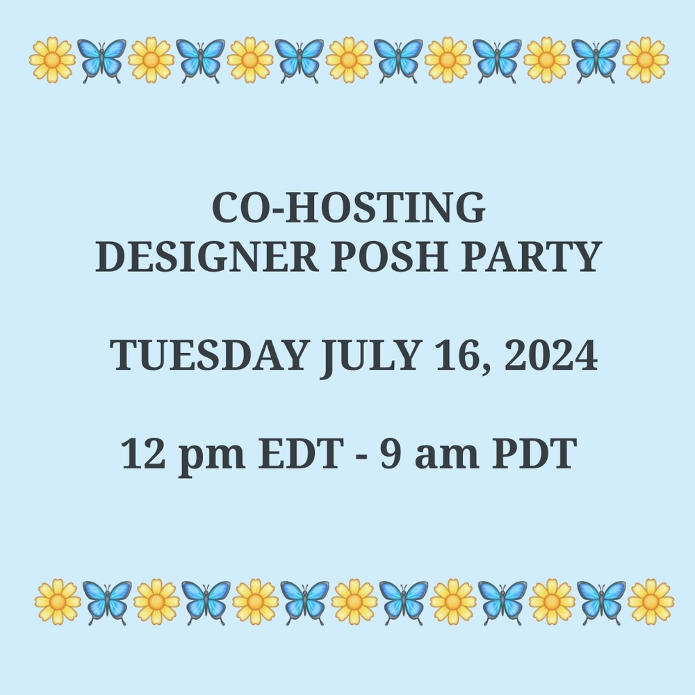 Co-Hosting "Designer Posh Party" Today At 12 Pm Edt